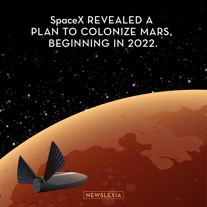 SpaceX revealed a plan to colonize mars, beginning in 2022
